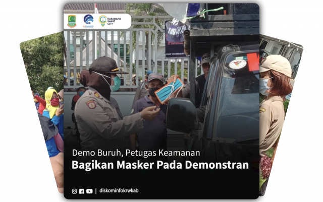 Demo Buruh Petugas Keamanan Bagikan Masker Pada Demonstran Situs
